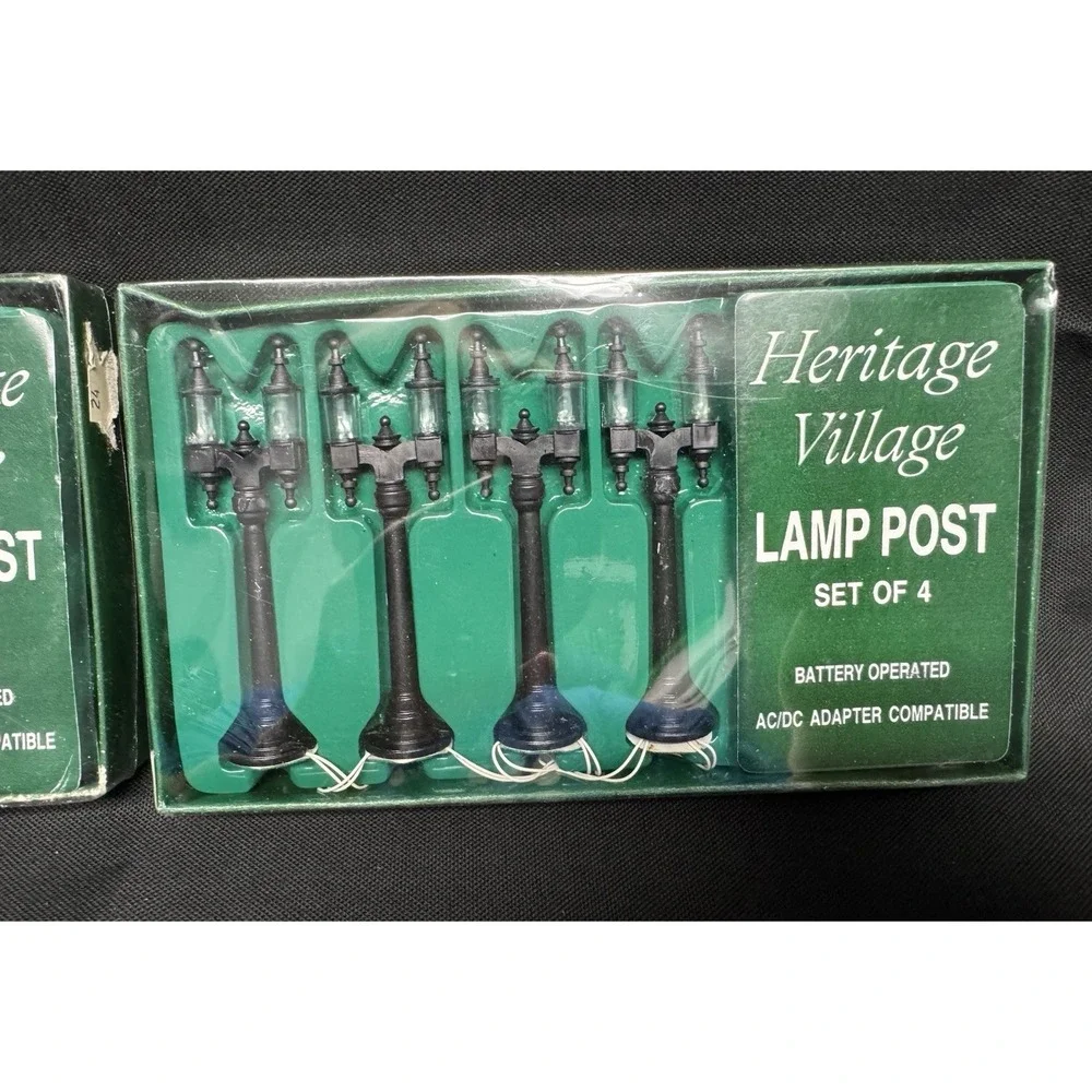 Lot Of 2 - Department 56 Lamp Post Set Of 4 Heritage Village #59960